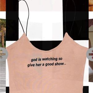 OMIGHTY O MIGHTY GOD IS WATCHING SKINNY STRAP TANK